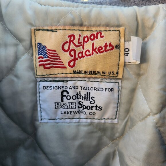 Ripon Jackets MD/L- FOREST GREEN VARSITY JACKET STICHING, PATCHES, PINS - Picture 4 of 7